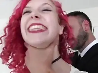 Redhead sub slut teen Charlie Ten fucked rough BDSM porn